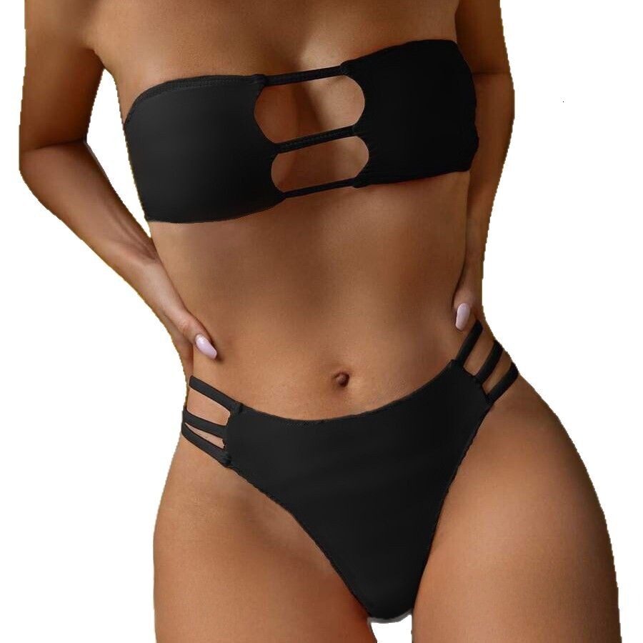 Outdoor Summer Beach Sexy Womenfree Shipping 2025 New Designer Shoes 2025 New Strapless Hollow Sexy Triangle Swimsuit Women's Beach Bikini