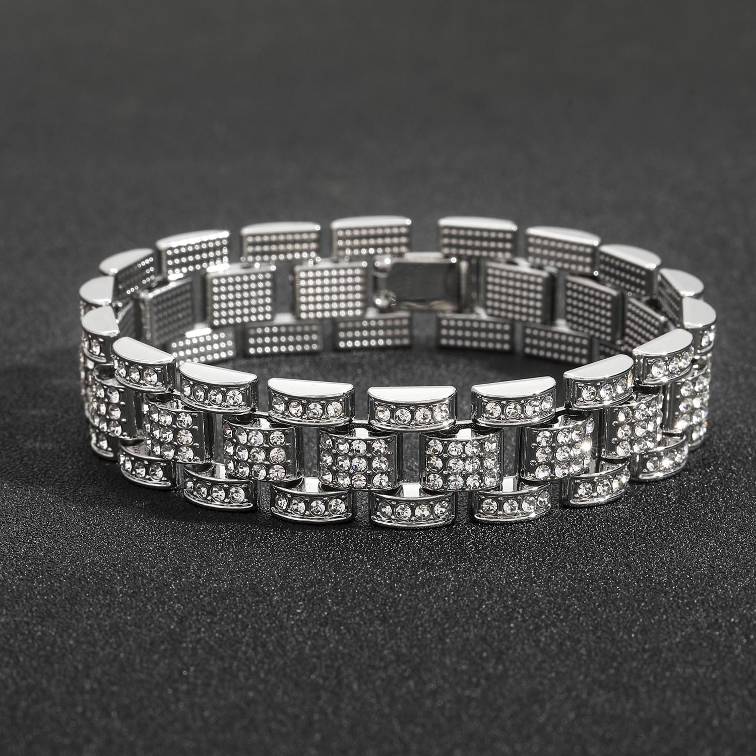 Bracelet 16mm diamond studded hip-hop Bracelet mens fashion bracelet punk Fashion Bracelet moissanite