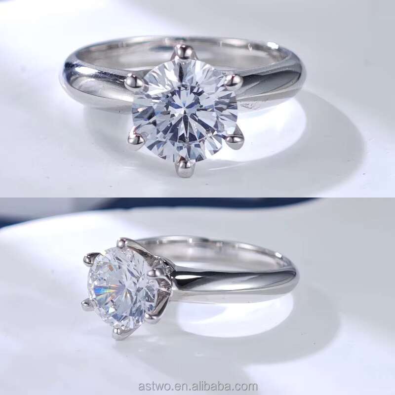 Big Size Moissanite Diamonds Round Shape Radiant Cut D VVS 3EX Moissanite Rings Women Engagement