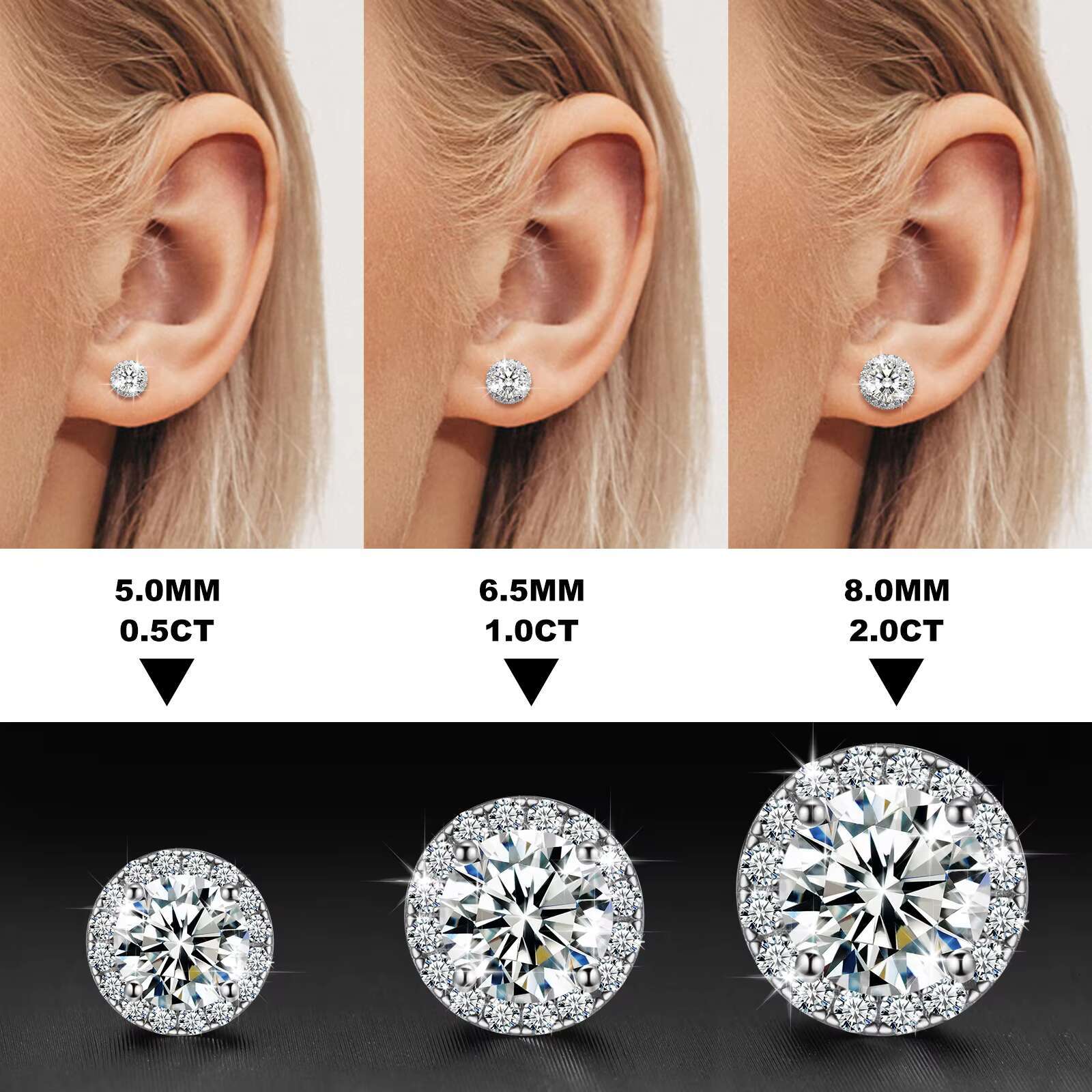 Local USA Stock Trendy Jewelry 925 Sterling Silver VVS Moissanite Diamond Cluster Screw Back Stud Earrings for Men Women
