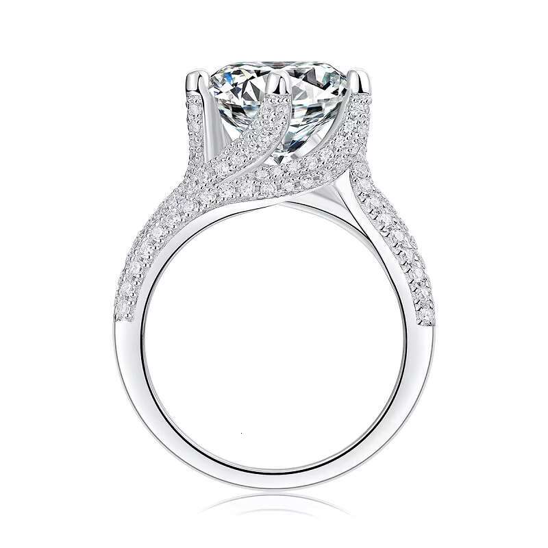Fine Jewelry 5.0 CT VVS D Color Moissanite Wedding Ring 925 Sterling Silver for Engagement Party Designed for Women