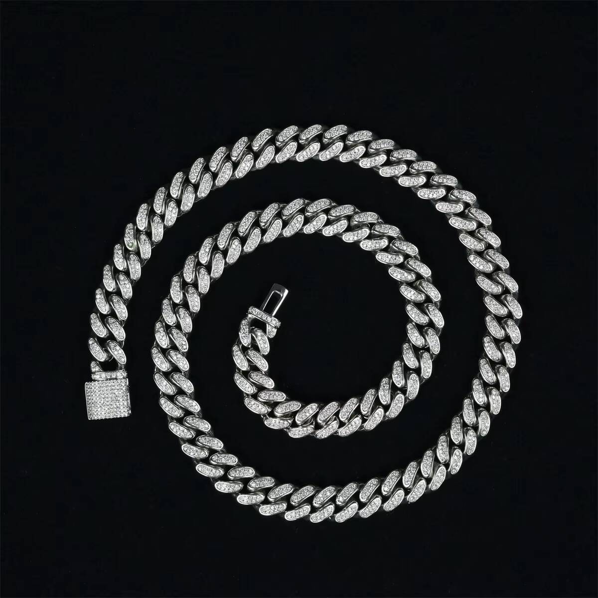 12mm 14/Gold Plated Miami Hip Hop Cuban Chain Pendant Necklace