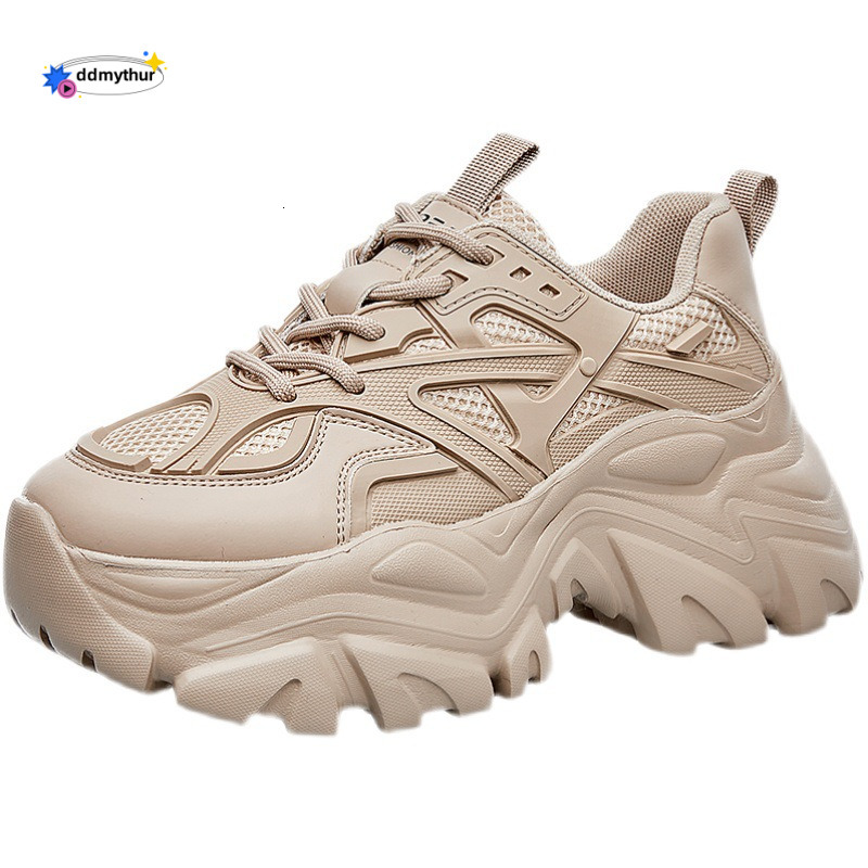 European Style Dad Sneakers for Women Summer 2025 New Thick Sole Height Increasing Versatile Ins Breathable Casual Sports Shoes ddmythur