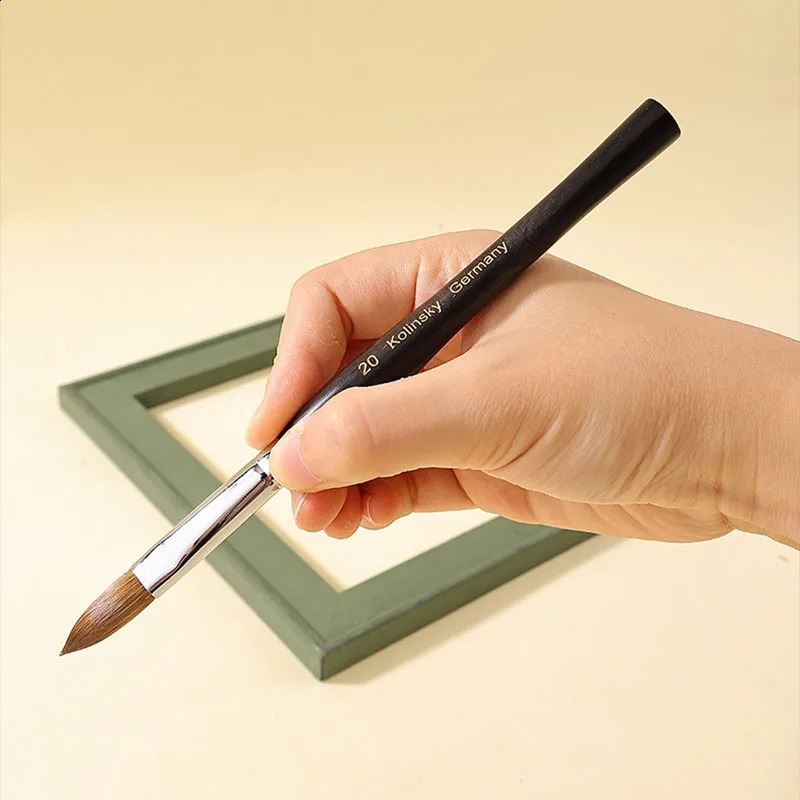 Sweet-Z 100% Kolinsky Nail Acrylic Brush Nail Supplies Sandalwood Color Handle Professionals Manicure For DIY Nail Drawing 250528