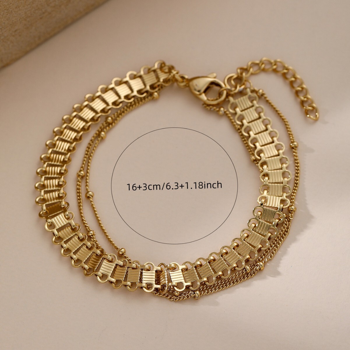 Gold Plated Women's Flower Pattern Thick Cuban Chain Bracelet Gift Jewelry Accessories