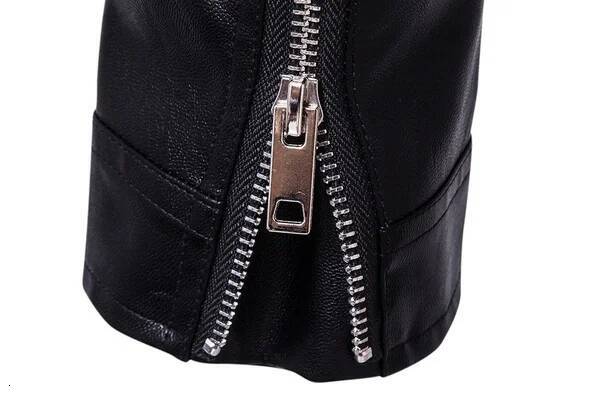 2025 Mens Fashion Leather Slim Fit Stand Collar PU Jacket Male Anti-Wind Motorcycle Lapel Diagonal Zipper Jackets Men