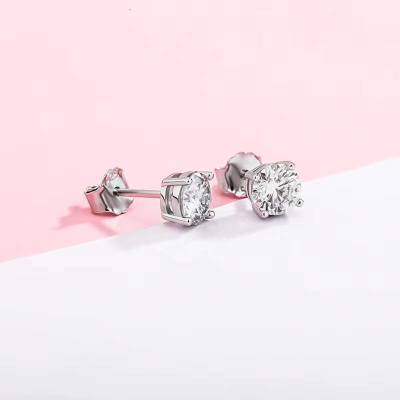 Hip Hop 925 Sterling Silver Jewelry Moissanite Earring Studs Jewelry Women Earrings Women Accessories Earrings