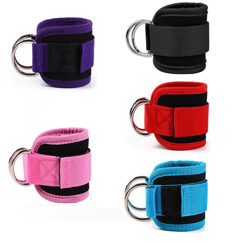 124Pcs Cable Ankle Straps Double DRing Adjustable Cuffs Gym Workouts Glutes Legs Strength Training Brace Support Sport 250530