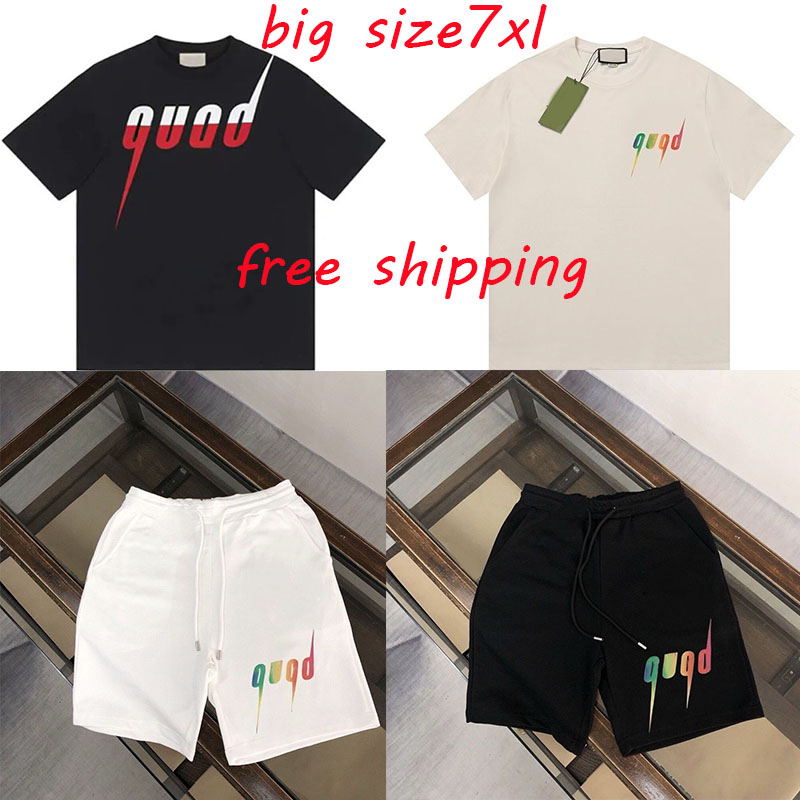 7xl Mens T Shirt Designer With Letters Tide Letter Mens Plus Size Couples Round Neck Loose Tops for Men Women Plus Size Classic Casual T-shirts free shipping