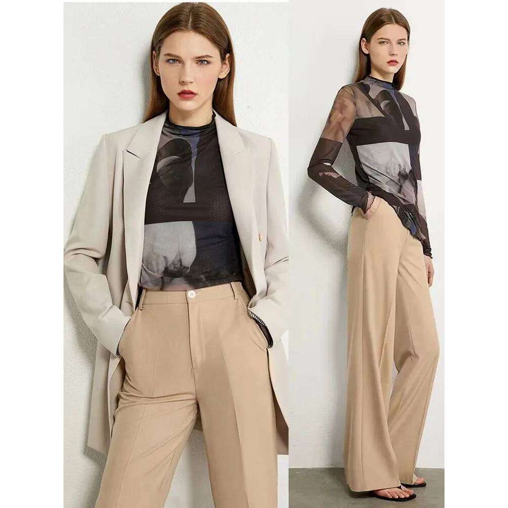 AMII Minimalism Long Sleeve T-Shirts For Women 2025 Spring New Bottoming Shirt Mesh Printing Inside Slim Trendy Tops 12421003