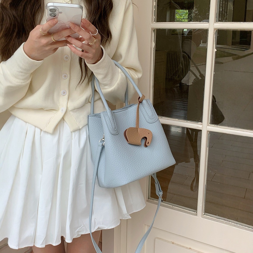 designer High-Quality Texture Large Capacity Bucket Bag for Women New 2025 Summer Niche High-End Lazy Commuter Shoulder Crossbody Bag