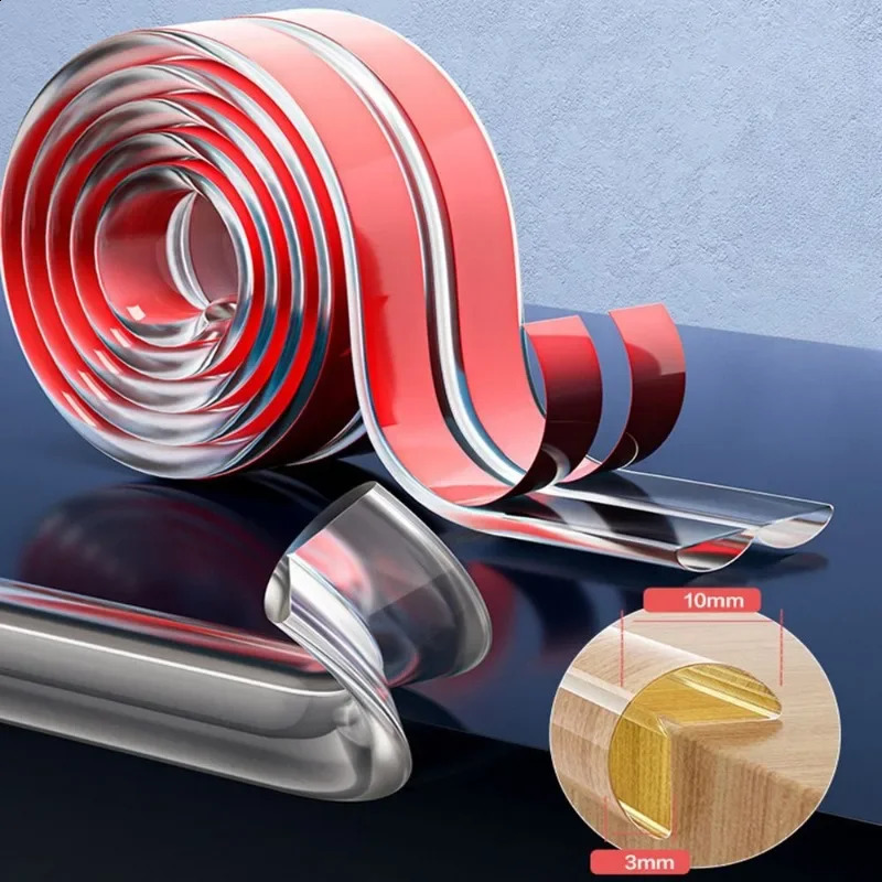 Transparent Table Edge Guard Strip Furniture Corner Protector Strip Self Adhesive Kids Collision Proof Soft Bumper Baby Safety 250530