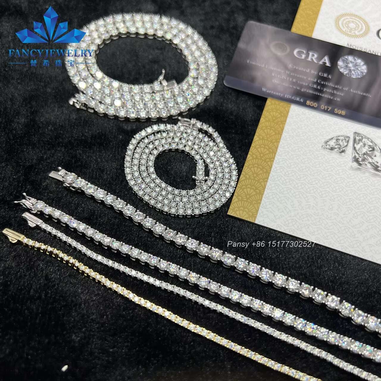 Factory Cheap Price 925 Sterling Silver Tennis Necklace 3MM 4MM 5MM 6MM Moissanite 6-24 Inches 925 Silver Moissanite Chain