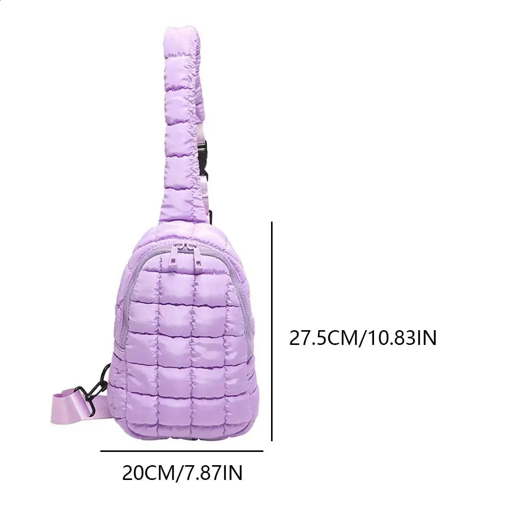 Women Padding Crossbody Bag Adjustable Strap Plaid Quilted Bag Large Capacity Simple Shoulder Bag Female Commute Bag 250528