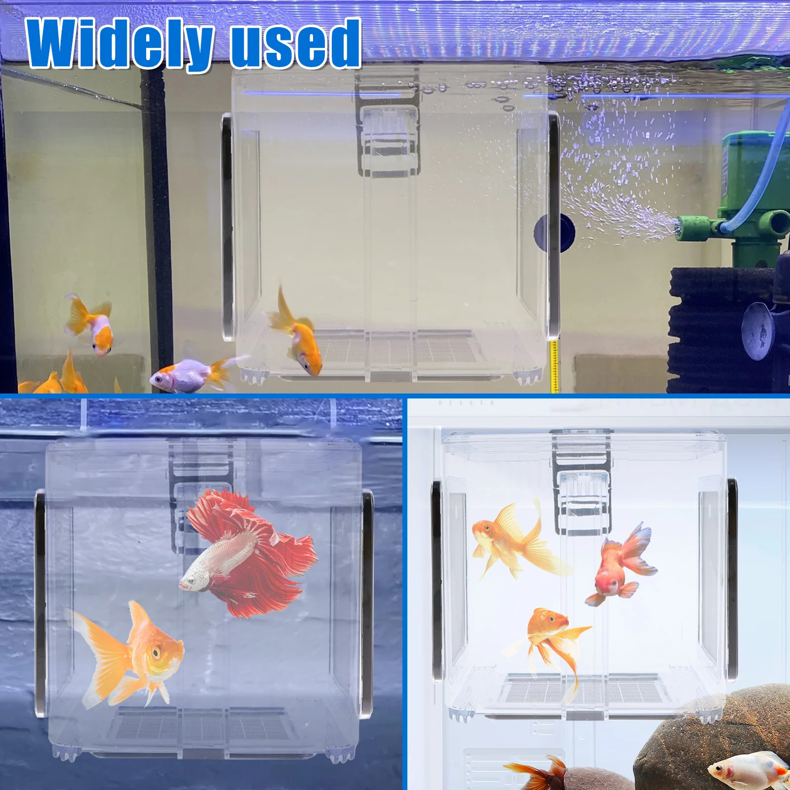 Aquarium Breeder Box Fish Breeding Box Clear Fish Isolation Box Fish Hatchery Acrylic Fish Incubator Box with Detachable MeshLid 250530