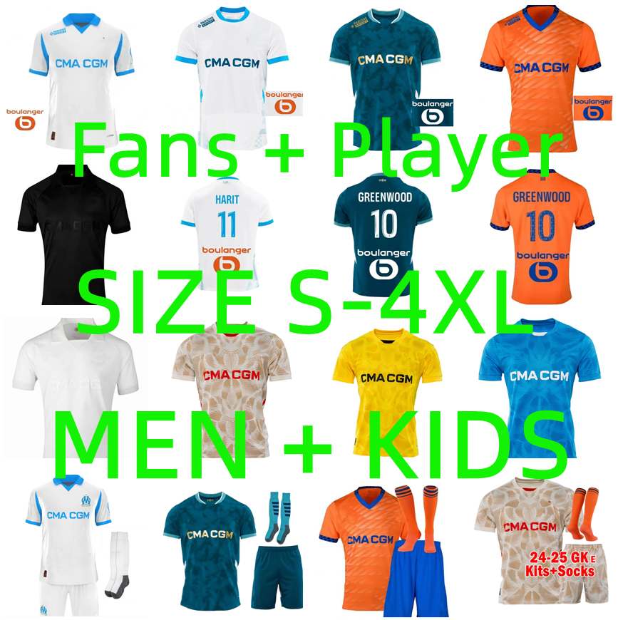 24 25 26 MarseilleES Greenwood HOJBJERG BALERDI soccer jerseys 2025 2026 125TH Anniversary maillot foot OM GOUIRI BENNACER football shirts men kids Player version