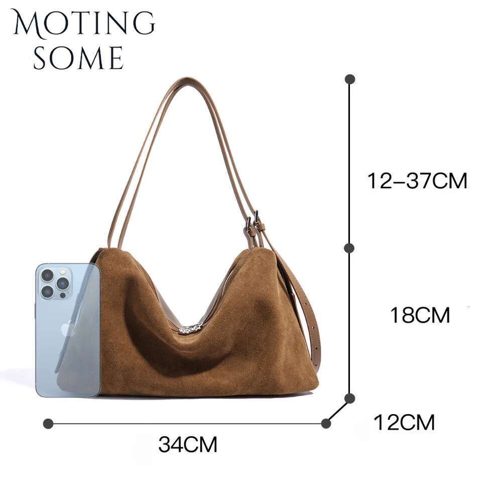 Motingsome Suede Satchel Bag Woman Pillow Purses Handbag Large Capacity Shoulder Pouch Designer Soft Bags Fashion Tote