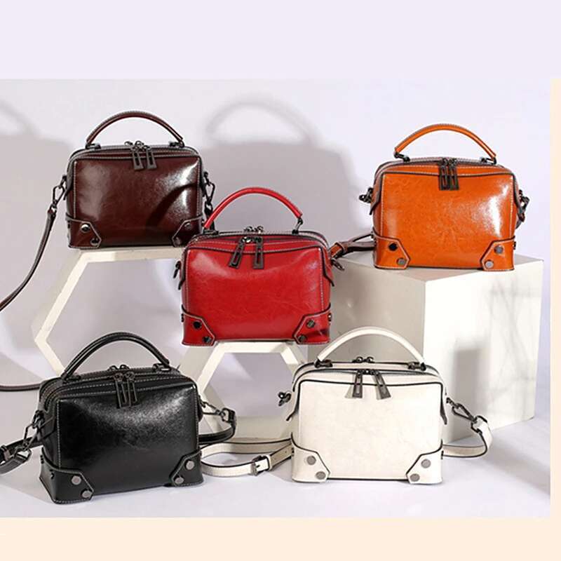 Designer Luxury Hifashion Cowhide Genuine Leather Pillow Small Shoulder Crossbody Bags For Women 2025 Trend Designer Boston Tote Ladies Handbags