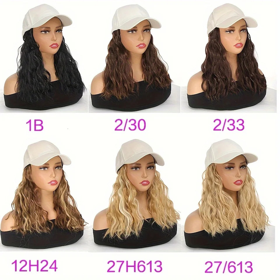 Hat Wig for Women Short Wave Baseball Cap Wig with Curly Synthetic Hair Extensions Adjustable Brown Black Baseball Hat Wig 250530