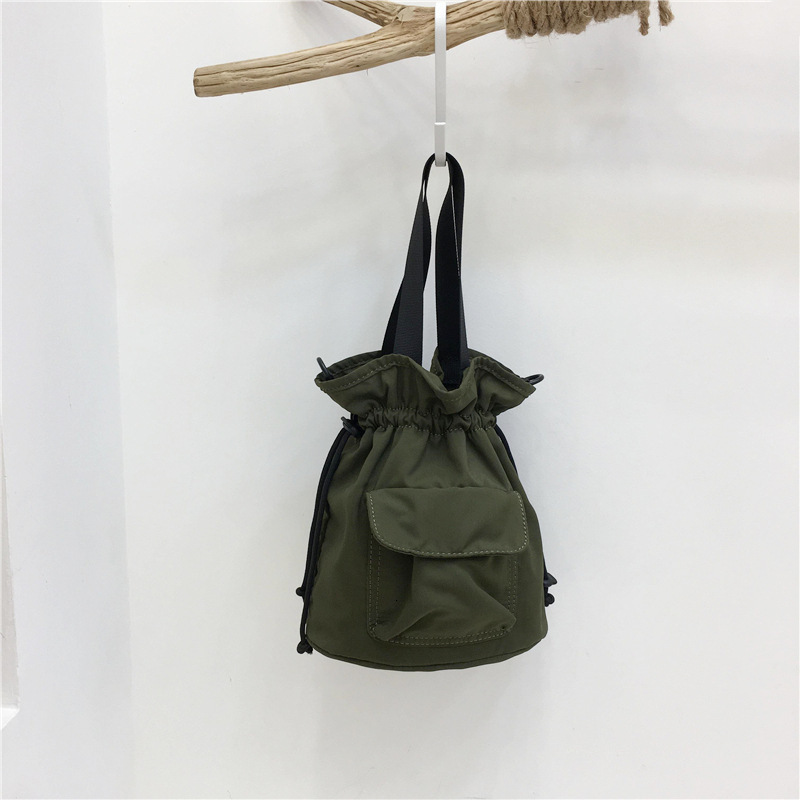 This Season 2023 New Nylon Fabric Drawstring Bucket Lightweight Versatile Casual Bag