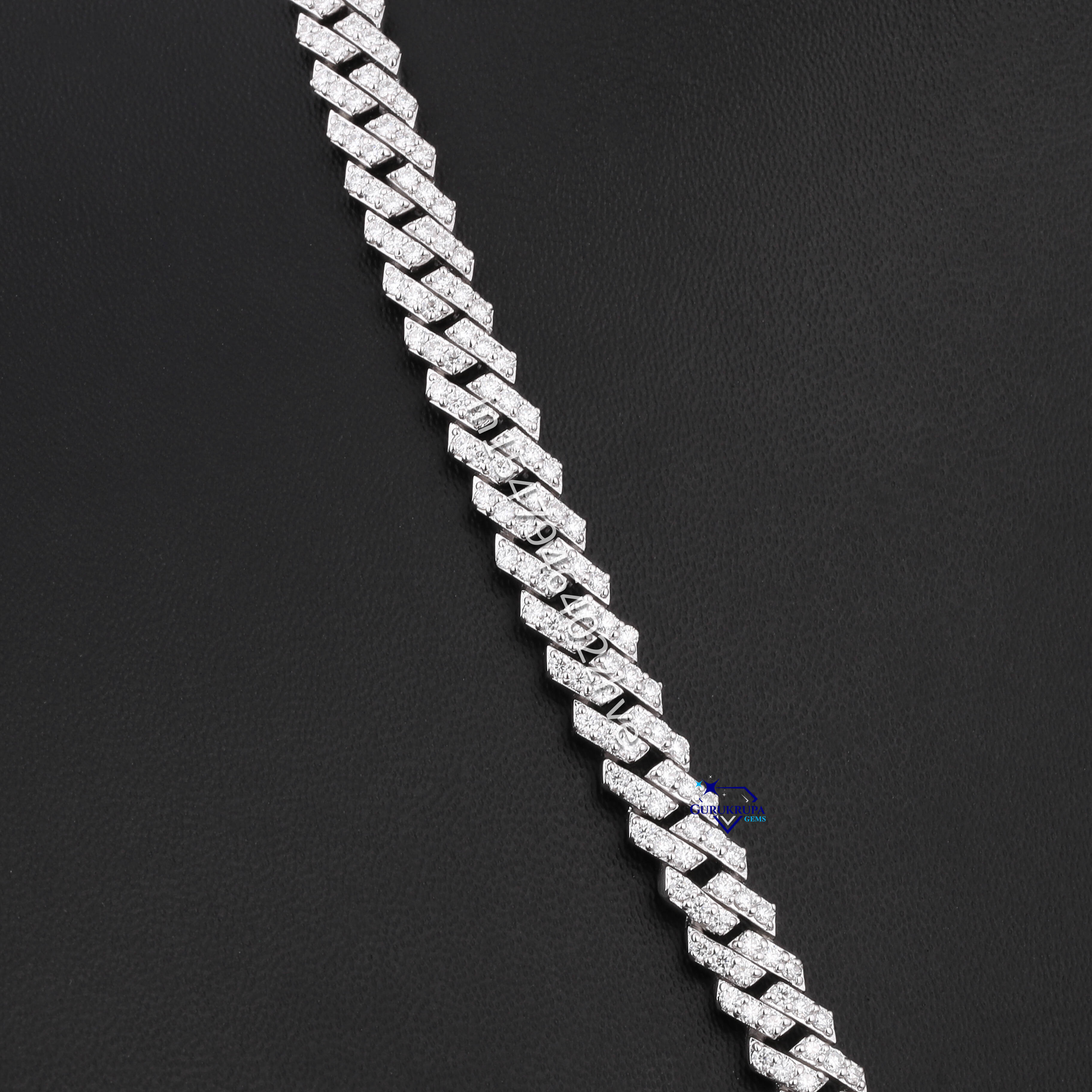 Miami Cuban Chain Necklace Iced Hip Hop Men's Jewelry Pure Sier Laboratory Planting VVS Women's Clarity