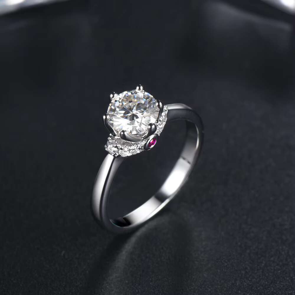 Jewelry Factory Direct Supply 1CT Moissanite Ring in Sterling Silver Elegant Direct-to-Consumer Moissanite Rings