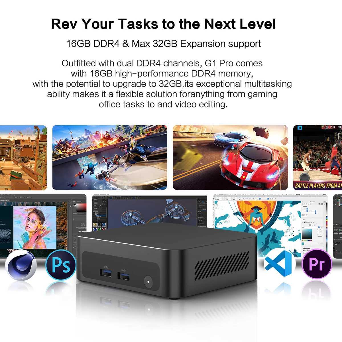 MLLSE G1 Pro Mini PC AMD Ryzen7 5700U DDR4 16GB RAM 512GB SSD WiFi6 BT5.2 Windows 11 Pro Mini Desktop Computer for Gaming Work X250602
