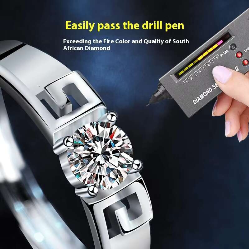 Original 925 Sterling Silver Moissanite Couple Ring Niche Design with Open Heart Men and Women Wedding Ring Tight Hoop Style