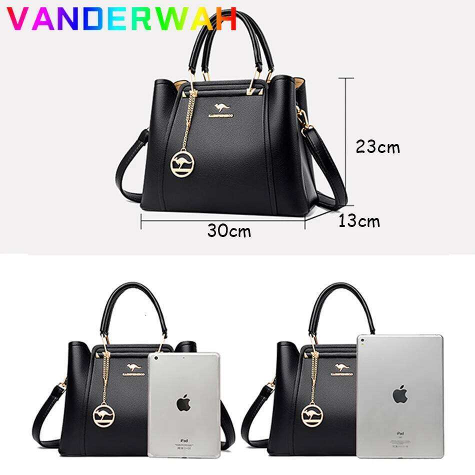 Soft Leather Handbags Women Bags Designer 3 Layers Shoulder Crossbody Sac Ladies Large Capacity Shopping Messenger Tote
