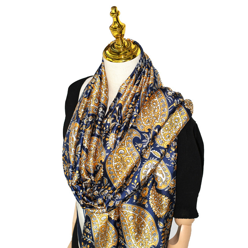 Long Spring and Autumn New Decorative Sun Protection Shawl Neck Printed Scarf Factory