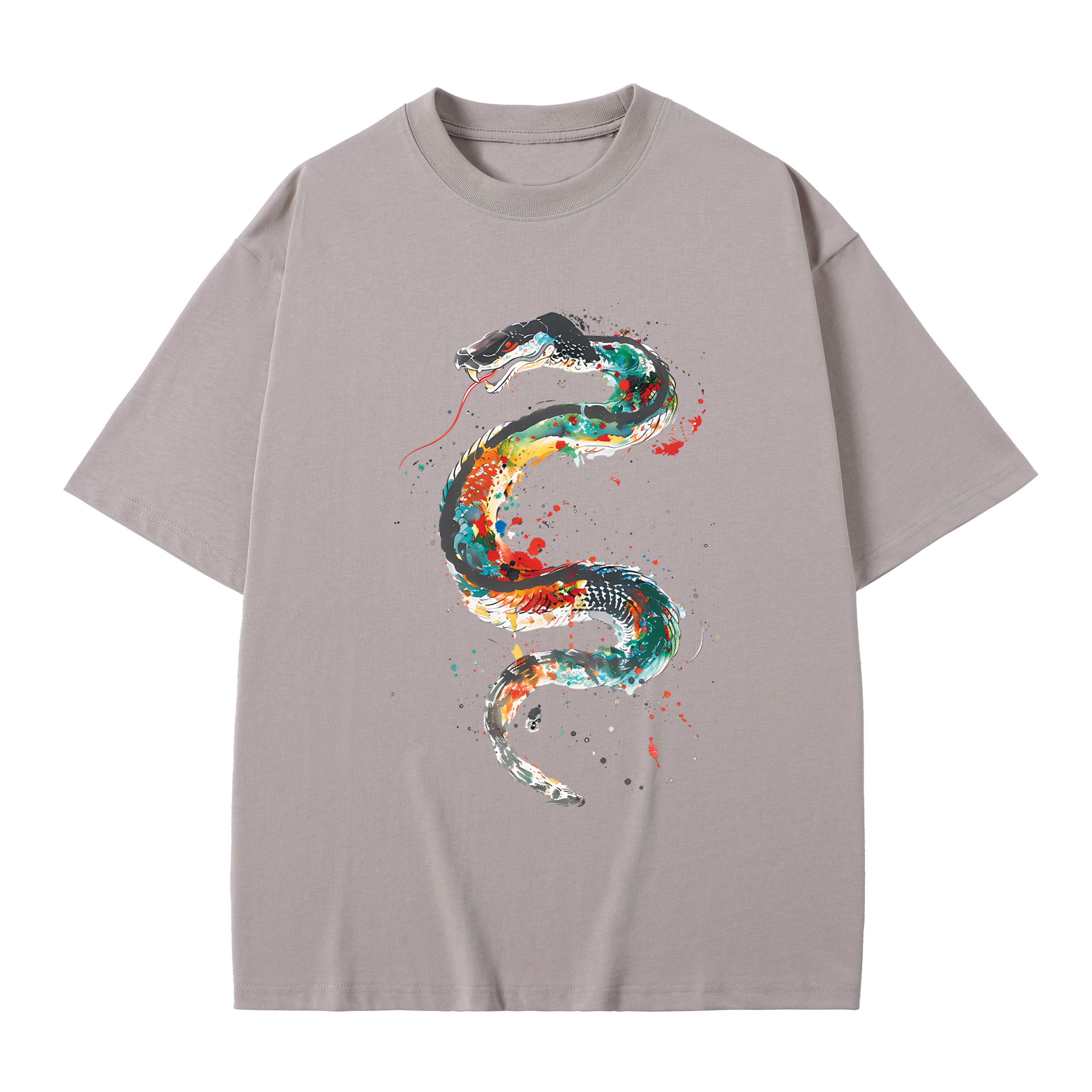 T-shirt men's top designer cotton T-shirt the Painted snake short sleeved clothing high-quality fashionable T-shirt