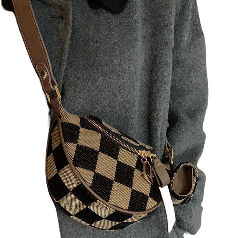 designer Ins Super Popular Chest Bag 2025 New Stylish Bag Trendy Fashion Checkerboard Waist Bag Dumpling Crossbody Bag for Women Summer