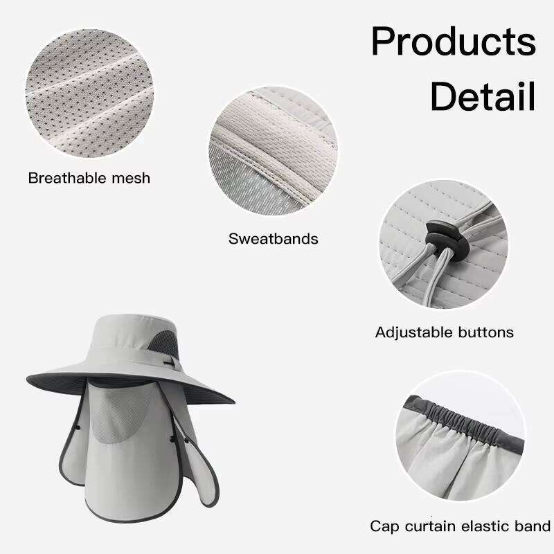GOLOVEJOY XMZ273 Men Outdoor Fishing Summer Sun Protection Face and Neck Cover Breathable Fisherman Bucket Hat