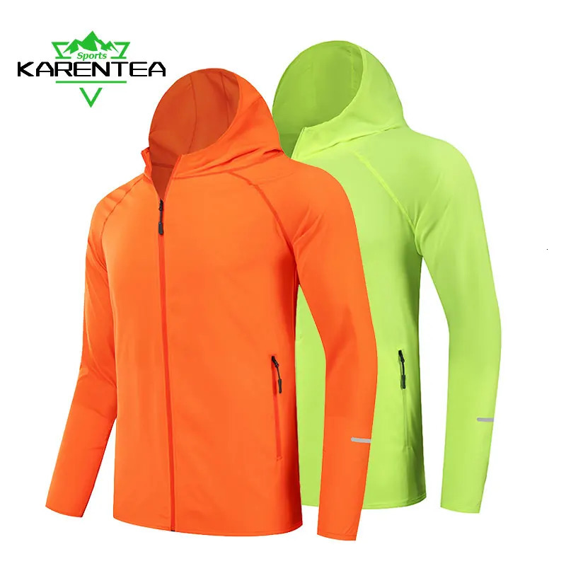 Running Jacket Reflective Summer Quick Dry Gym Coat Hooded Jogging Sun Protection Fishing Outdoor Hiking Breathable Thin Jackets 250529