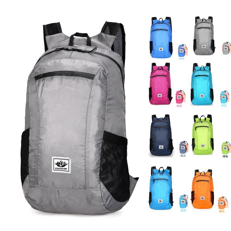 Free Shipping Selected Source Outdoors Folding Bag Colorful Outdoor Backpack Large Capacity Designer Bag Lightweight Printed Logo Travel Sports Backpa