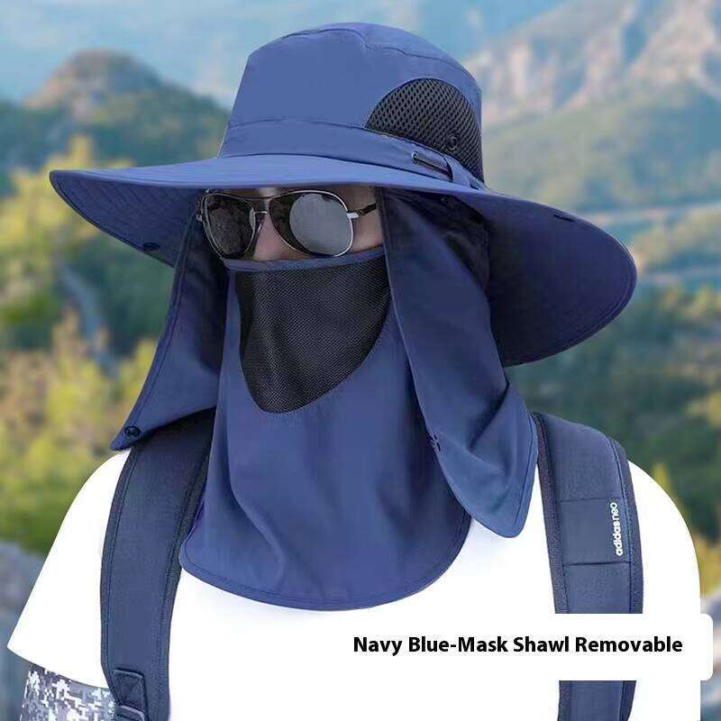 Summer Outdoor Activities Men's Detachable Full Face Waterproof Denim -- Fishing Jungle Hiking Sun Hat