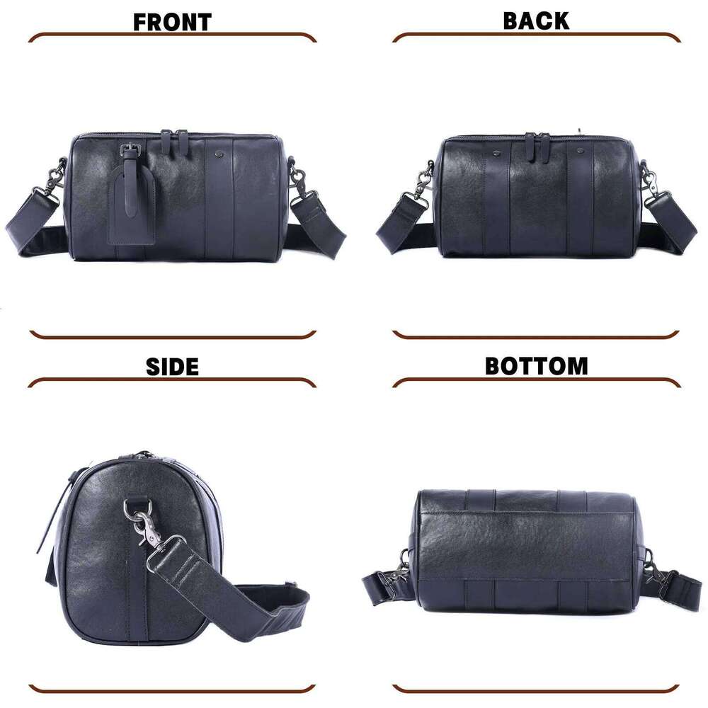 Genuine Men's Shoulder Crossbody Bags Simple Cowhide Bag Top Layer Vegetable-Tanned Leather Fashion Casual Style