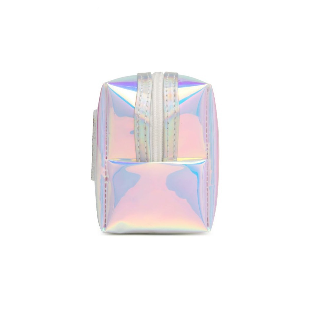 designer Colorful Laser PU Makeup Bag for Women Portable Skincare Storage Bag Waterproof Travel Toiletry Bag Korean Style