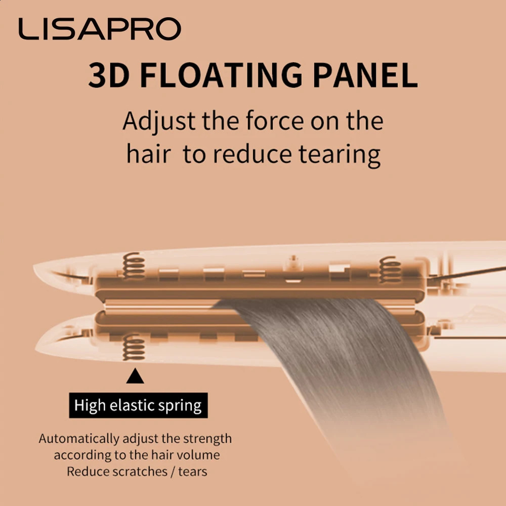 LISAPRO Original Ceramic Hair Straightening Flat Iron 1 Plates |Black Professional Salon Model Hair Straightener Curler 250529