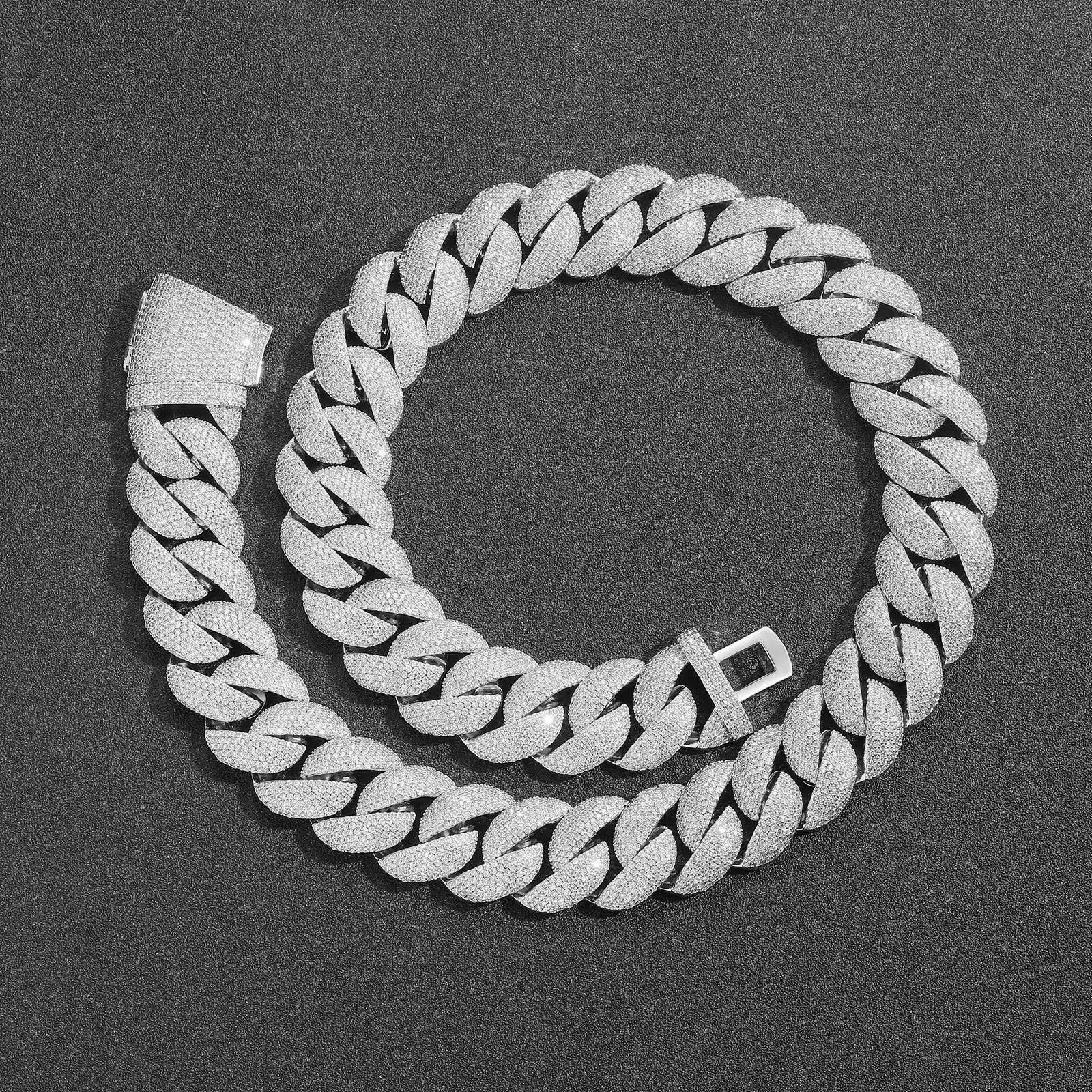 2025 Miami Cuban Chain Necklace 22mm Iced 5-Row Thick Gold Plated Hip Hop Jewelry Zircon Main Gift