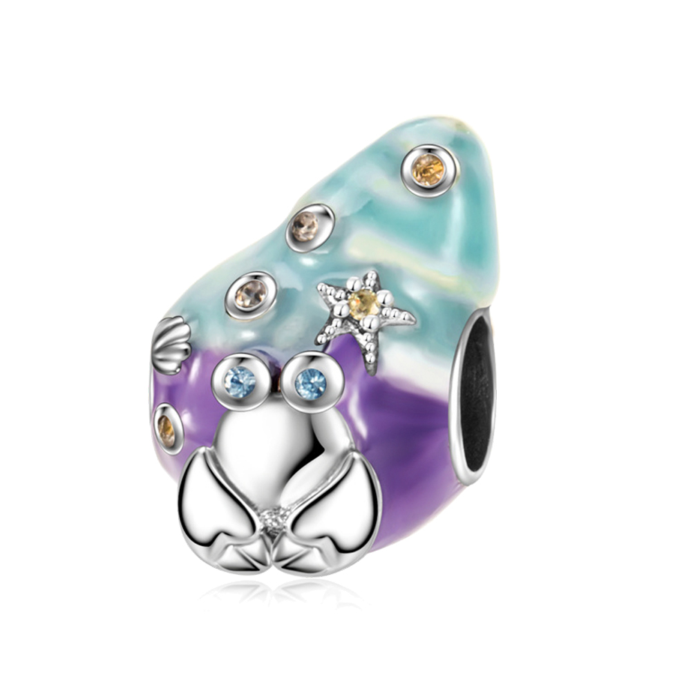 FewDook 2025 New Ocean Series Shell,Sea Turtle,Jellyfish,Glass,Crab Dangle Charms fit Original Pan Bead Bracelet Jewelry Designer for Women Accessorie