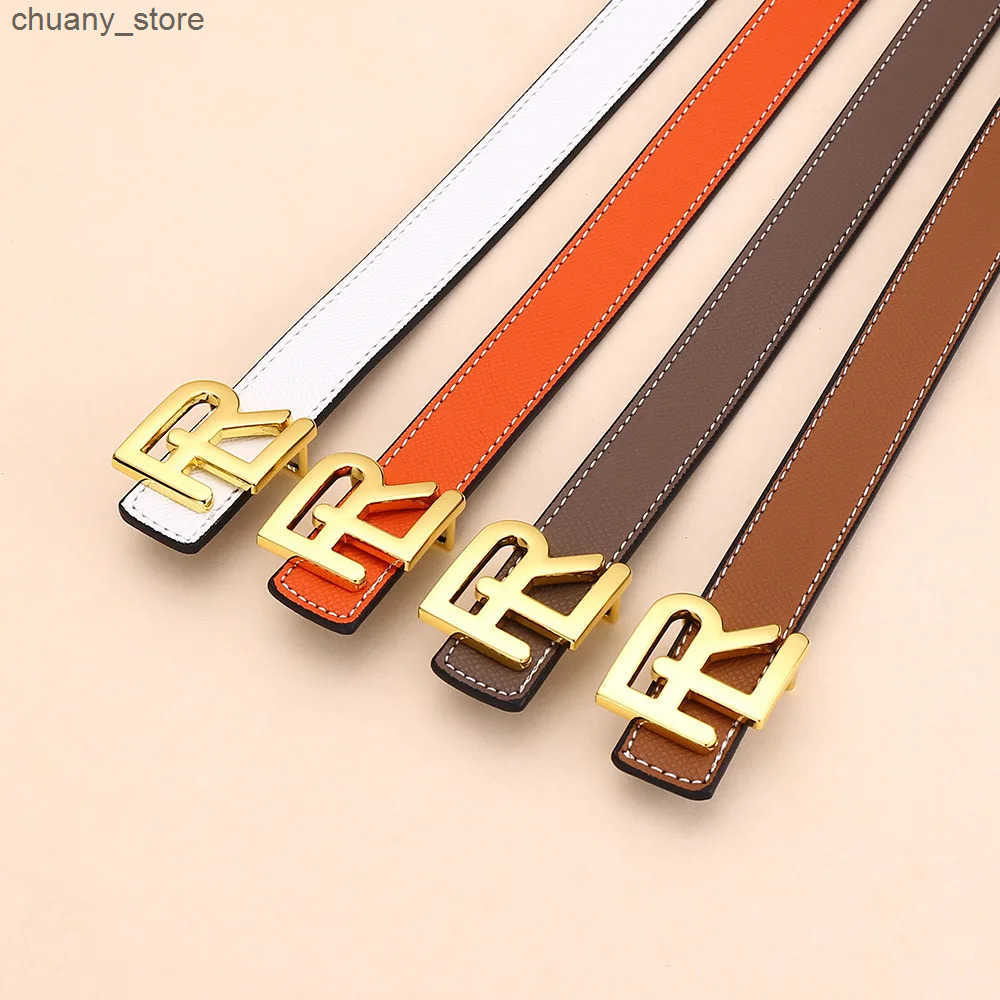 Womens Fashion Use Reversible Leather Belt High Quality Gold Buckle is best matched with womens denim belt dress. z250602