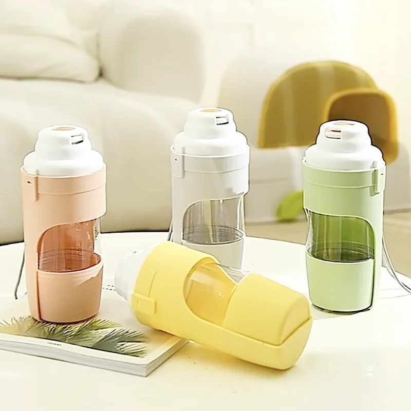 free shipping Portable Water Bottle with Container Foldable 2in1 Pet Travel Bowl Puppy Dog Cat Outdoor Drinking Food Feeder 250527