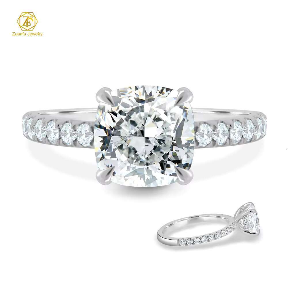 Trendy 1CT Moissanite Ring in 925 Sterling Silver Gold Plated for Wedding Engagement or Party Fashionable Jewelry