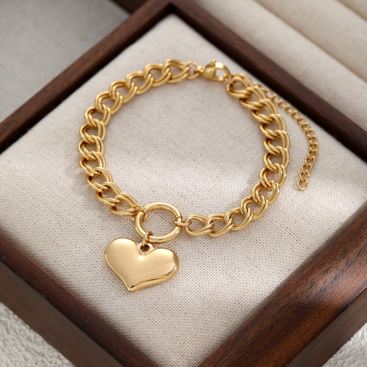 Fashion for Women Ins Korean Elegant Sweet Simple Peach Heart Pendant Bracelet