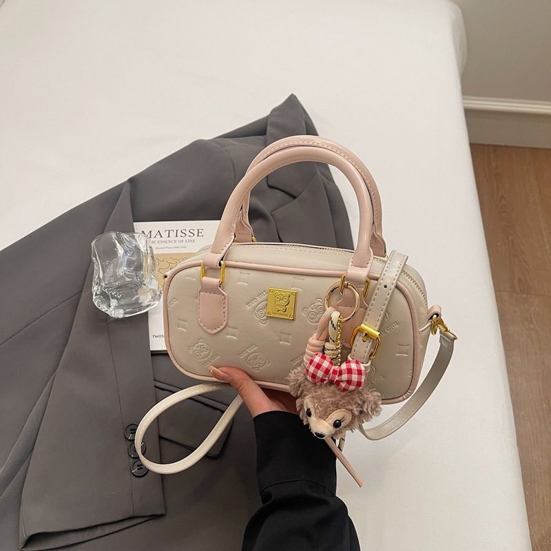 New color blocked women's handbag embossed bowling bag French multifunctional crossbody bag designer women's shoulder bag