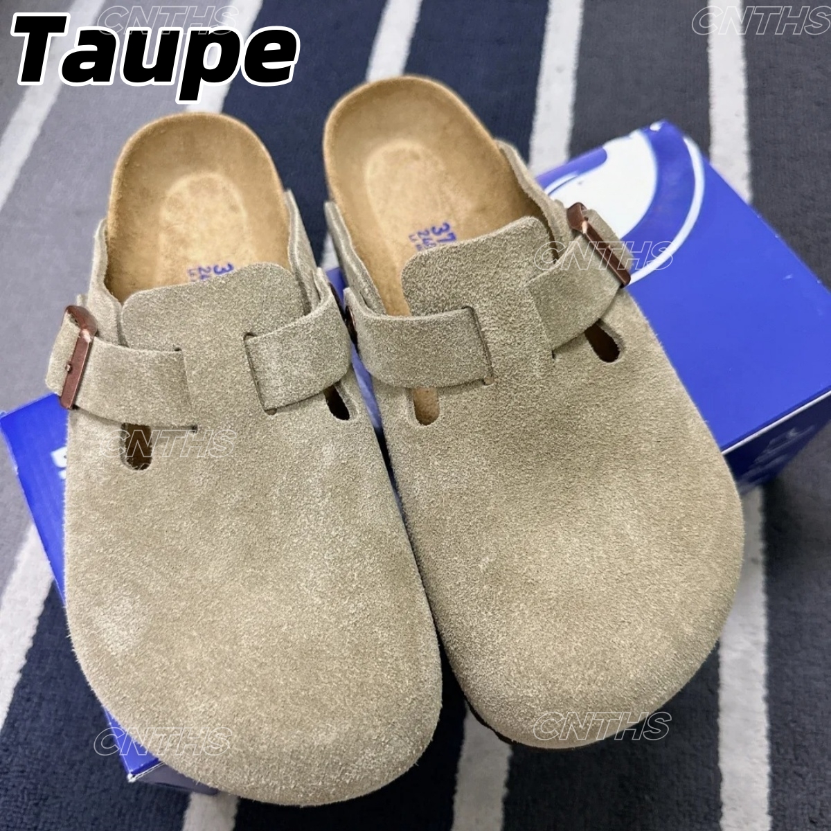 Clog Sandals Designer Clogs Slippers Soft Footbed Cork Taupe Flat Suede Men Women Shearling Slides Leather Scuffs Flip Flops Birko-Flor Slide Size 35-46