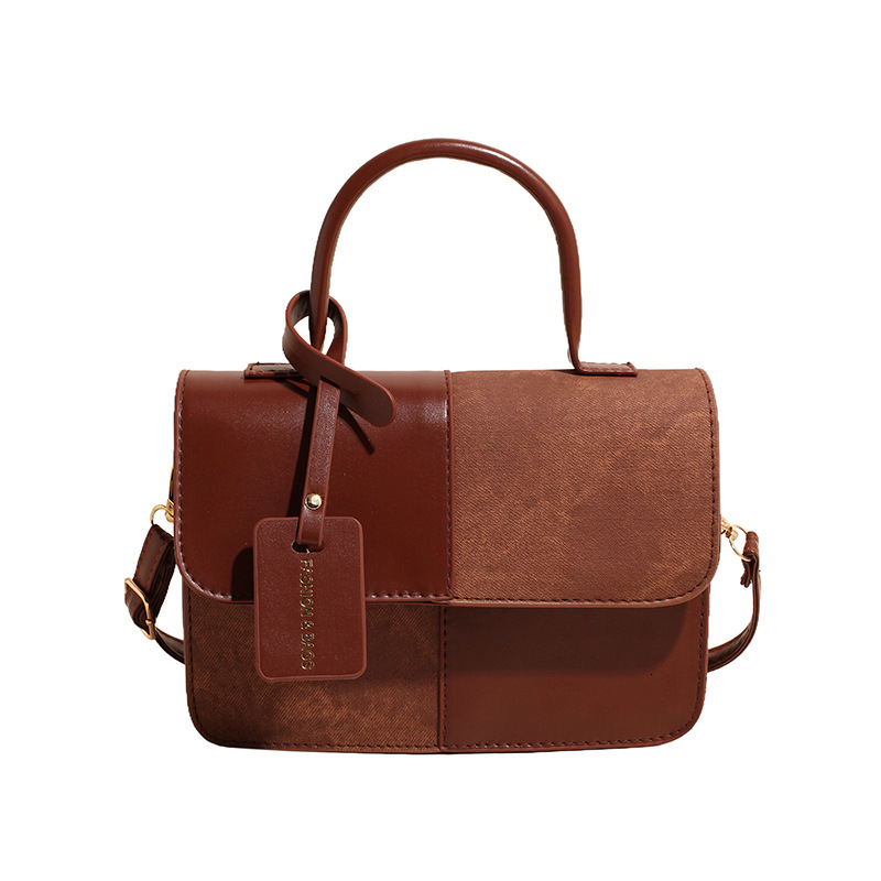 Korean style color blocked women s handbag fashion winter fashion retro small square bag texture designer fashion women s shoulder bag