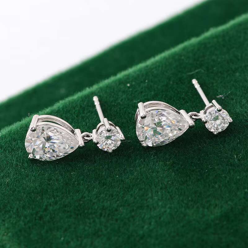 Pear Shape VVS Diamond Moissanite PT950 Stud Earrings Customized Earrings for Women