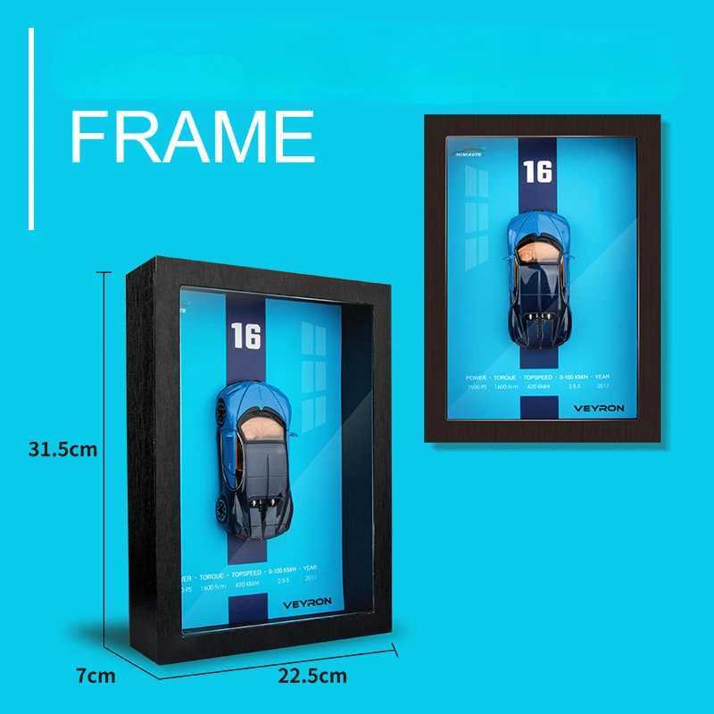 1 32 911 LP780-4 VEYRON Camaro AE86 Lykan photo frame hanging painting alloy car model 3D stereoscopic collection Free shipping